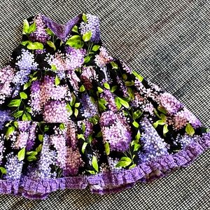 Adorable Ruffled Floral Print Boutique Hand Made Baby Dress, 3-6 months